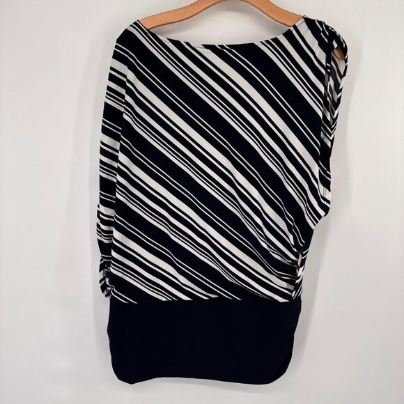 Chicos 3 Womens dark navy Striped Knit Top Size XL - Picture 9 of 11